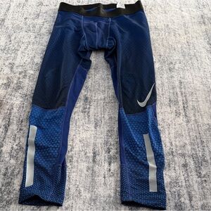 Men Nike Navy and Black Performance Leggings- size large